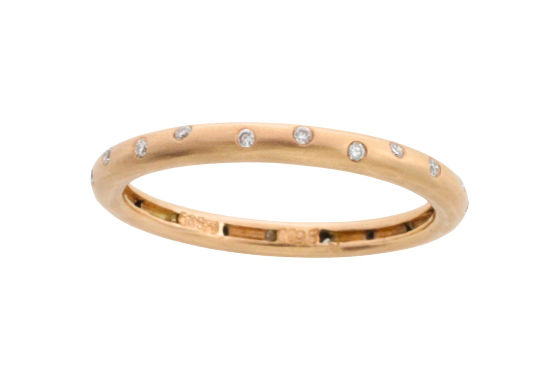 14 carat gold band with diamonds-wedding rings-The Antique Ring Shop