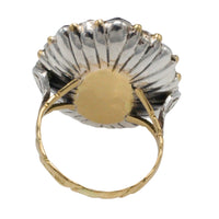 Vintage garnet and pearl ring in 14 carat gold and silver