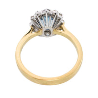 Aquamarine and diamond ring in 18 carat gold