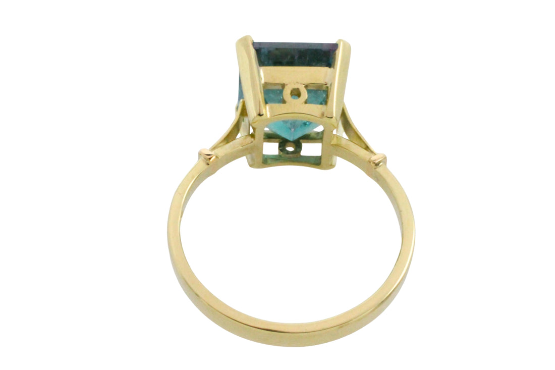 Tricolor tourmaline ring in 14 carat gold-Rings-The Antique Ring Shop