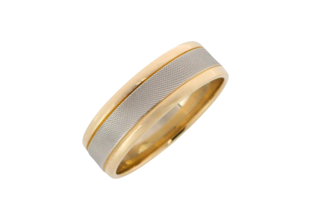 Yellow and white gold wedding band
