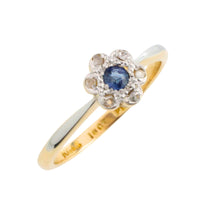 Edwardian rose diamond and sapphire cluster ring