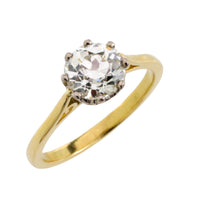 Old European cut diamond solitaire ring