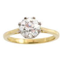 Old European cut diamond solitaire ring