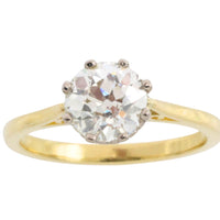 Old European cut diamond solitaire ring
