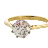 Old European cut diamond solitaire ring