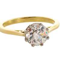 Old European cut diamond solitaire ring