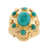 Vintage Turquoise ring in 14 carat gold-Vintage Rings-The Antique Ring Shop