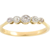 Edwardian five stone old cut diamond ring