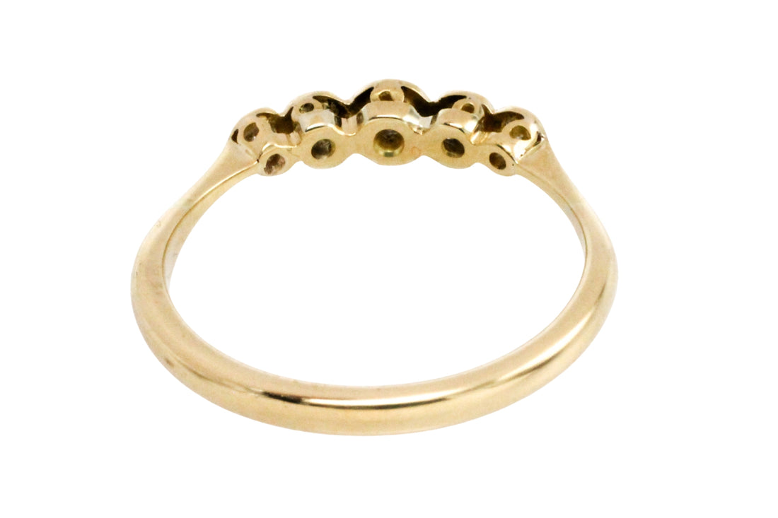 Edwardian five stone old cut diamond ring