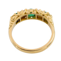 Vintage emerald and diamond ring-Vintage Rings-The Antique Ring Shop