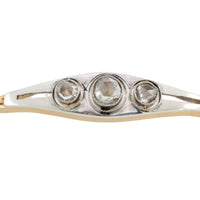 Rose diamond bracelet in 14 carat gold and silver-Bracelets-The Antique Ring Shop