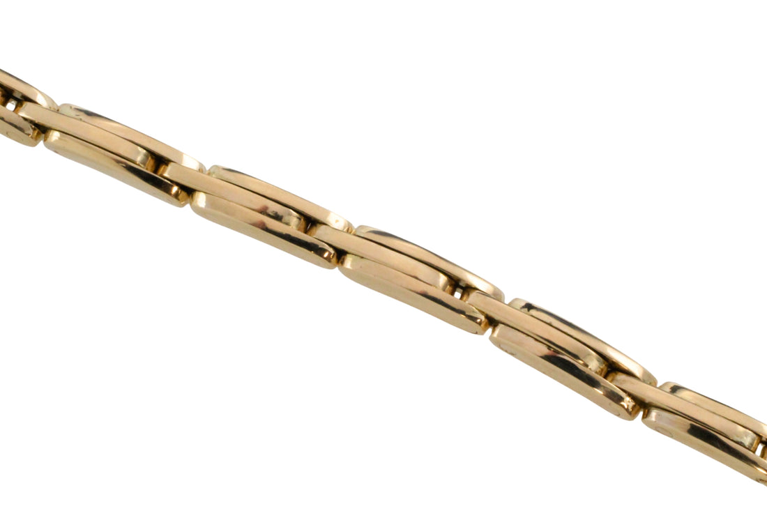 Rose diamond bracelet in 14 carat gold and silver-Bracelets-The Antique Ring Shop