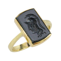Hematite intaglio ring in 14 carat gold-Vintage Rings-The Antique Ring Shop