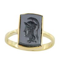 Hematite intaglio ring in 14 carat gold-Vintage Rings-The Antique Ring Shop