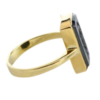 Hematite intaglio ring in 14 carat gold-Vintage Rings-The Antique Ring Shop