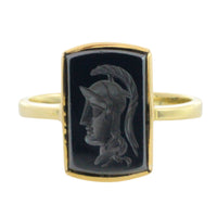 Hematite intaglio ring in 14 carat gold-Vintage Rings-The Antique Ring Shop