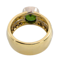 Chrome diopside and diamond ring in 18 carat gold-Vintage Rings-The Antique Ring Shop