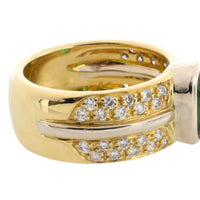 Chrome diopside and diamond ring in 18 carat gold-Vintage Rings-The Antique Ring Shop