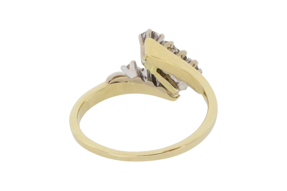 Diamond zig zag ring in 18 carat gold-Vintage Rings-The Antique Ring Shop