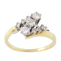 Diamond zig zag ring in 18 carat gold-Vintage Rings-The Antique Ring Shop