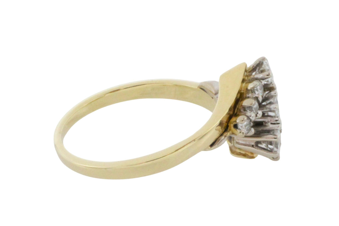 Diamond zig zag ring in 18 carat gold-Vintage Rings-The Antique Ring Shop