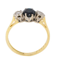 Vintage sapphire and diamond ring in 18 carat gold-Vintage Rings-The Antique Ring Shop