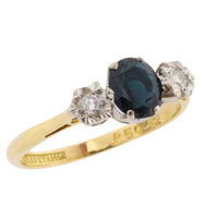 Vintage sapphire and diamond ring in 18 carat gold-Vintage Rings-The Antique Ring Shop