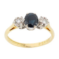 Vintage sapphire and diamond ring in 18 carat gold-Vintage Rings-The Antique Ring Shop