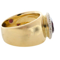 Garnet and diamond ring in 14 carat gold-Vintage Rings-The Antique Ring Shop