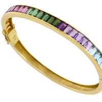 18 carat gold braclet with citrine, garnet, tourmaline and blue topaz-Bracelets-The Antique Ring Shop