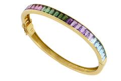 18 carat gold braclet with citrine, garnet, tourmaline and blue topaz-Bracelets-The Antique Ring Shop