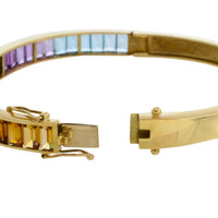 18 carat gold braclet with citrine, garnet, tourmaline and blue topaz-Bracelets-The Antique Ring Shop