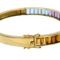 18 carat gold braclet with citrine, garnet, tourmaline and blue topaz-Bracelets-The Antique Ring Shop