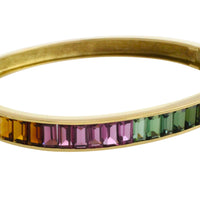 18 carat gold braclet with citrine, garnet, tourmaline and blue topaz-Bracelets-The Antique Ring Shop