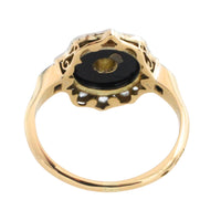 Antieke ring met onyx en diamant