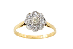 Edwardian old cut diamond cluster ring-Antique rings-The Antique Ring Shop