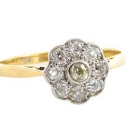Edwardiaanse cluster ring met oud geslepen diamant