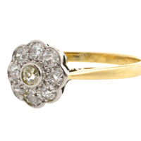 Edwardiaanse cluster ring met oud geslepen diamant