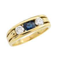 18 carat gold sapphire and diamond ring-Vintage Rings-The Antique Ring Shop