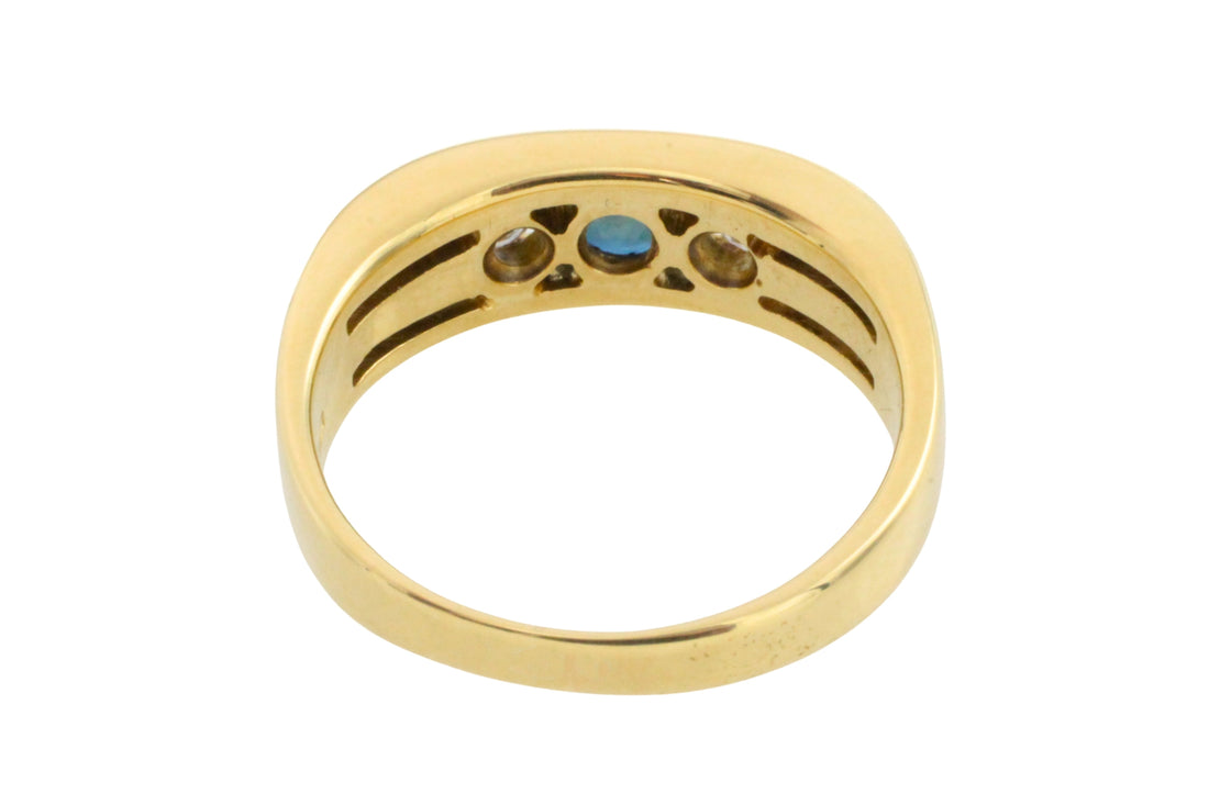 18 carat gold sapphire and diamond ring-Vintage Rings-The Antique Ring Shop