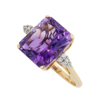 Amatrine and diamond ring in 14 carat gold