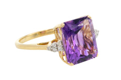 Amatrine and diamond ring in 14 carat gold-Vintage Rings-The Antique Ring Shop