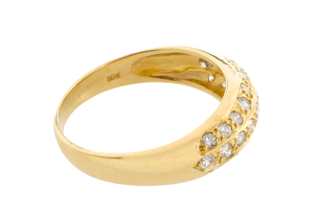 18 carat gold ring with diamonds-Vintage Rings-The Antique Ring Shop