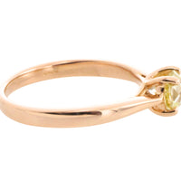 Old cut diamond solitaire ring in rose gold-Vintage Rings-The Antique Ring Shop