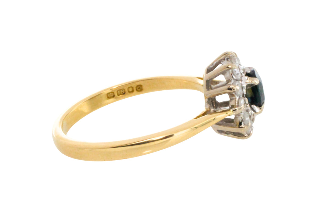 Vintage sapphire and diamond ring-engagement rings-The Antique Ring Shop