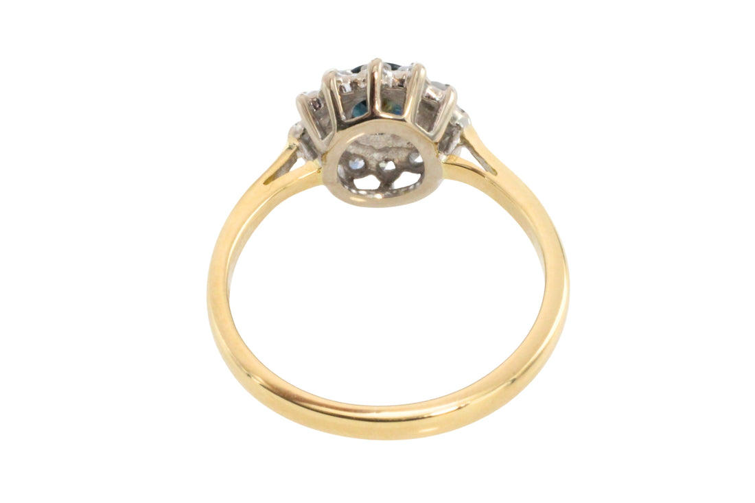 Vintage sapphire and diamond ring-engagement rings-The Antique Ring Shop