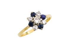 Sapphire and diamond ring in 18 carat gold-engagement rings-The Antique Ring Shop