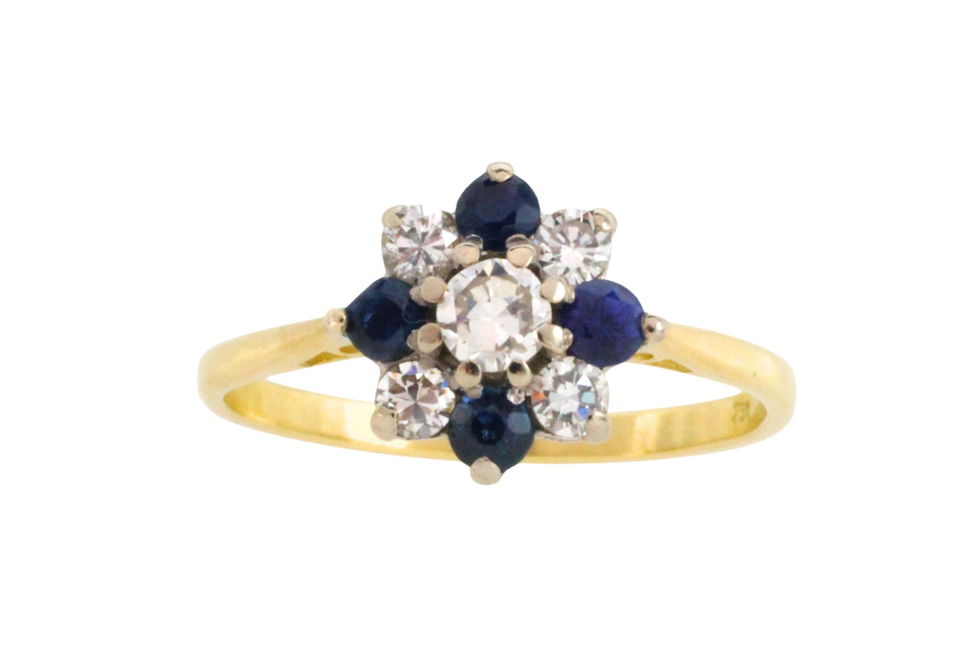 Sapphire and diamond ring in 18 carat gold