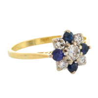 Sapphire and diamond ring in 18 carat gold